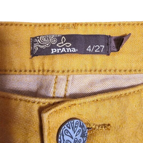 Prana Jett Dripped Cumin Ombre Low Rise Zip Cuff Capris Sz 27 - Picture 7 of 10